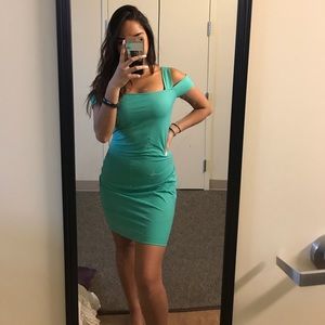 Green tight dress
